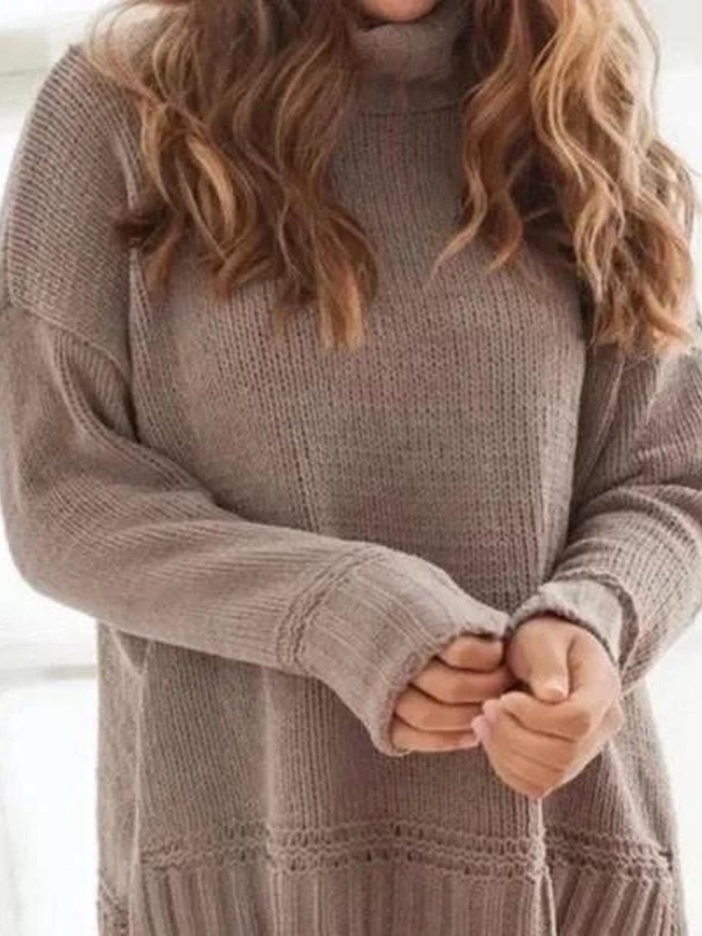 The Aerie Oversized Chenille Turtleneck Sweater - L